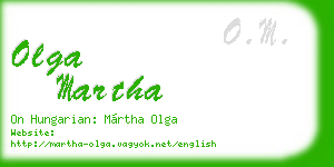 olga martha business card