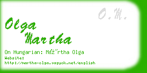 olga martha business card